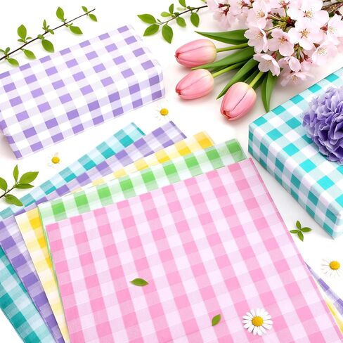 90 ورقة ربيع الباستيل ورقة أنسجة منقوشة ، عيد الفصح حلوى ألوان بوفالو بلود هدية الالتفاف ورقة الربيع الفنية الأنسجة لعيد ميلاد عيد ميلاد الطفل ديكور حفل زفاف ، 20x14 '' (منقوشة كلاسيكية) in Kuwait