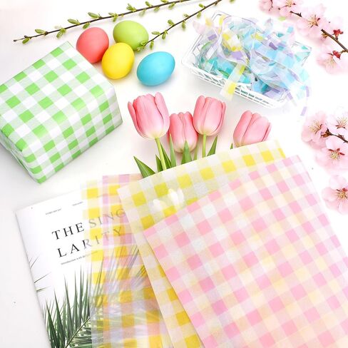 90 ورقة ربيع الباستيل ورقة أنسجة منقوشة ، عيد الفصح حلوى ألوان بوفالو بلود هدية الالتفاف ورقة الربيع الفنية الأنسجة لعيد ميلاد عيد ميلاد الطفل ديكور حفل زفاف ، 20x14 '' (منقوشة كلاسيكية) in Kuwait