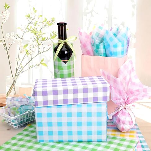 90 ورقة ربيع الباستيل ورقة أنسجة منقوشة ، عيد الفصح حلوى ألوان بوفالو بلود هدية الالتفاف ورقة الربيع الفنية الأنسجة لعيد ميلاد عيد ميلاد الطفل ديكور حفل زفاف ، 20x14 '' (منقوشة كلاسيكية) in Kuwait