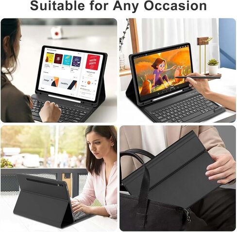 Keyboard Case for Samsung Galaxy Tab S10/S9 Ultra 14.6 inch 2024/2023,7-Color Backlit Detachable Wireless Keyboard with Trackpad,Magnetic Protective Cover with S Pen Holder,Light Grey in Kuwait