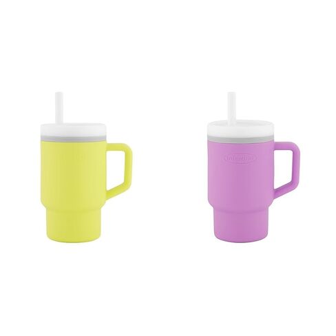 Infantino My 1st Tumbler-Tumblers مصغرة رائعتين مع قش مقاومة للتسرب والمقبض الصديق للطفل ، يشجع الترطيب ، سهل التنظيف ، 9 FL. أوز ، 2 عبوة ، أرجواني ومحيط in Saudi Arabia