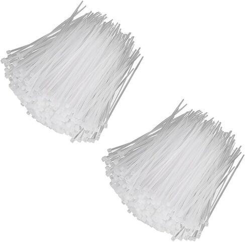 1000Pcs 3 X 100Mm/4Inch White Zip Ties 4 Inch Standard Standard Self - Locking Plastic Nylon Cable Tie Zip Ties White Nylon Tie Straps for Home Garden Office Travel and Workshop in Saudi Arabia