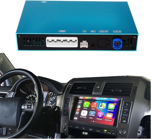 مجموعة توصيل وتشغيل CarPlay اللاسلكية لسيارة Lexus GX 460 2015 إلى 2021، مجموعة فك ترميز Carplay التحديثية تدعم Android Auto، رابط المرآة، كاميرا عكسية، محرك USB in Kuwait