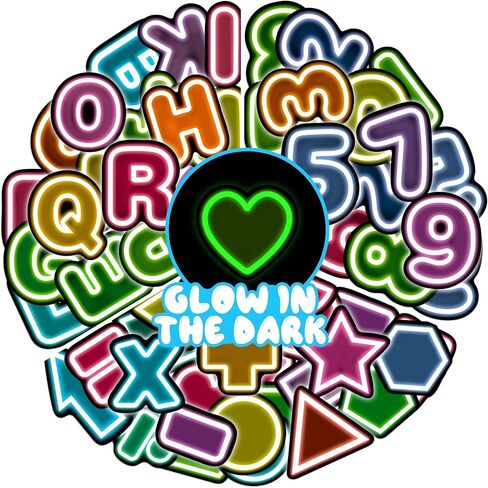 54 Pcs Cute Animal Stickers for Kids Glow in The Dark, Waterproof Sticker for Water Bottle, Vinyl Laptop Decals for Teens Girls Boys, Students Classroom Prizes Sticker Pack in Kuwait