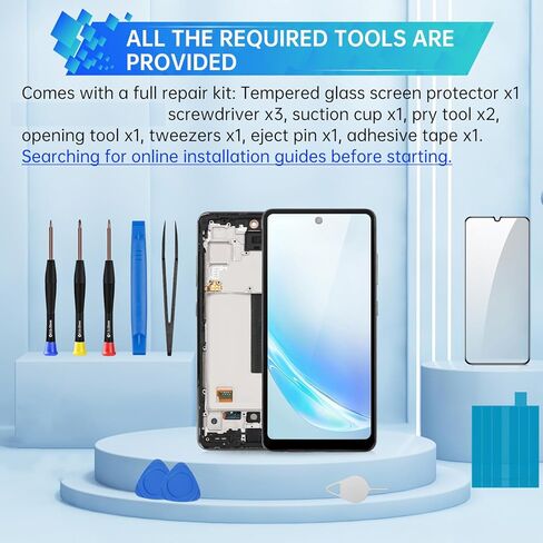 for Samsung Galaxy A52 4G 5G Screen Replacement with Frame - LCD Display Touch Digitizer Full Assembly Fix Glass with Repair Tools Kit SM-A525U A526U in Kuwait