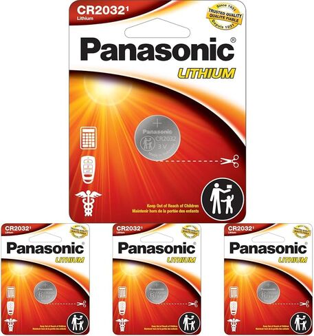 بطاريات باناسونيك CR2032 3.0 فولت طويلة الأمد من الليثيوم على شكل عملة معدنية، مقاومة للأطفال، تغليف قائم على المعايير، حزمة من 4 بطاريات in Kuwait