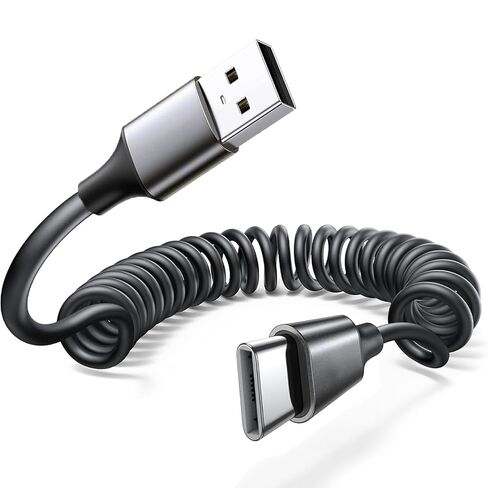 iPhone 16e Fast Charging Cable, USB C Coiled Cord for Car, C to C USBC to USBC Retractable Auto Car Power Cord USB-C Super Fast for Samsung Galaxy S25 S24 Apple 16 Pro Max Charger 15 Carplay Android in Kuwait