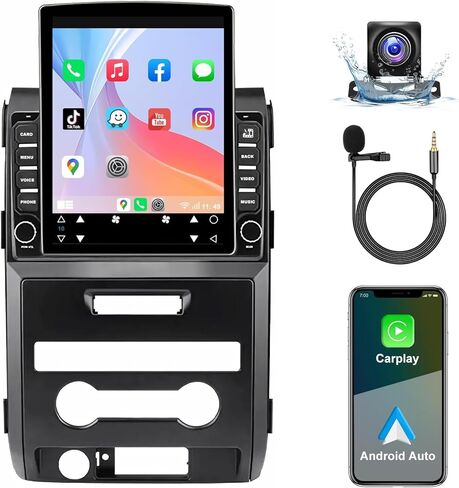 Double Din Car Stereo for 2009-2014 for Ford for F150 9.7 Inch HD Touch Screen Android 13 Car Audio Multimedia Receiver with CarPlay Android Auto GPS Radio Navigation Bluetooth Camera - 2+32G in Kuwait