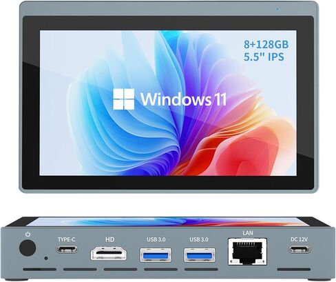 Mini PC, 12th Gen Alder Lake- N100(up to 3.4GHz), 16GB RAM 512GB eMMC, Fanless Mini Desktop, Type-C 3.1, Dual LAN 2.5G Ethernet, Dual Display 4K 60Hz, WiFi BT 5.2 for Business Home Office in Kuwait