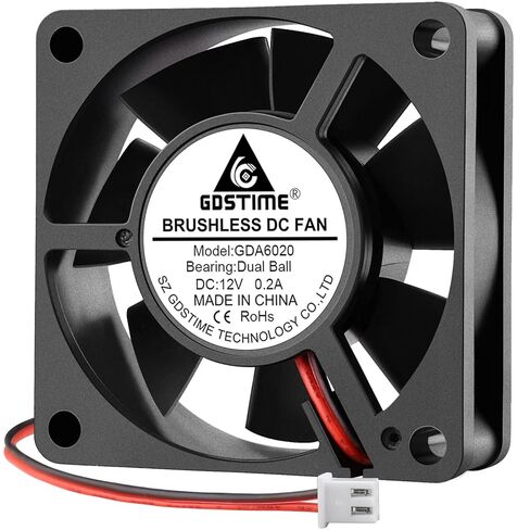 GDSTIME Slim 60mm x 10mm 12V Fan 2Pin Dual Ball Bearing DC Brushless Cooling Fans 60x60x10mm for 3D Printer Power Supply, 2-Pack in Saudi Arabia