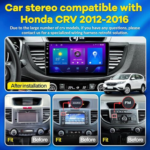 8 Core Car Radio for Honda CRV 2012-2016 5Ghz WiFi 10 Inch Touch Screen Car Stereo with Wireless Carplay Android Auto Bluetooth 48 EQ DSP SWC GPS Navigation Mirror Link Backup Camera 4+64 GB in Kuwait