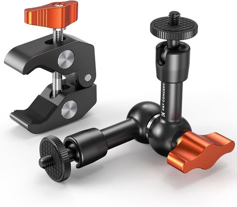 K&F Concept 11" Magic Arm with Super Clamp, Magic Arm Clamp Kit with 1/4" & 3/8" Thread Screw, Articulating Friction Arm with Cold Shoe Clamp Mount for Monitor, LED Light, Webcam, Action Camera in Saudi Arabia