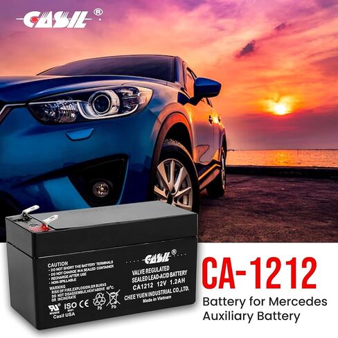 Casil 12V 1.2Ah Replacement Battery Compatible with Emergency Exit Sign Voy Electric Scooter Mercedes Benz N000000004039 Data Shield 1200 1009 Gold Medal SNO-Konette Ice Shaver Alexander LCR12V1.3P in Kuwait