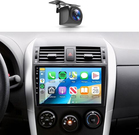 2G+64G لسيارة Toyota Corolla 2009-2013 راديو السيارة مع Carplay اللاسلكي/Android Auto، Android Car Stereo 9 بوصة شاشة تعمل باللمس نظام تحديد المواقع العالمي واي فاي بلوتوث FM/RDS مرآة Link SWC كاميرا احتياطية in Kuwait