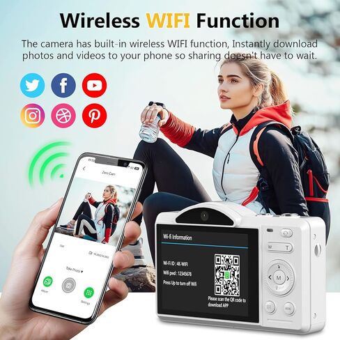 Kids Camera, Digital Camera for Kids Age 3-5 Boys/Girls, Toddler Cameras for 6 7 8 9 10 11 12 Year Old Christmas Birthday Festival Gifts, Cameras Toys with 16G TF Card, Pink in Kuwait