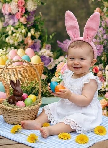 7 × 5 قدم خلفية عيد الفصح تدفقات البيض الملونة in Kuwait