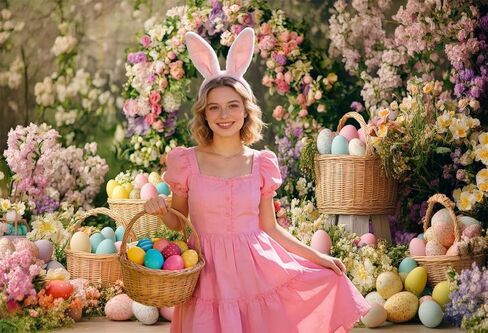 7 × 5 قدم خلفية عيد الفصح تدفقات البيض الملونة in Kuwait