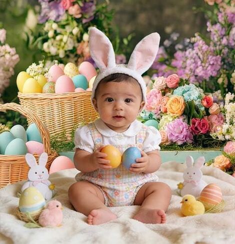 7 × 5 قدم خلفية عيد الفصح تدفقات البيض الملونة in Kuwait