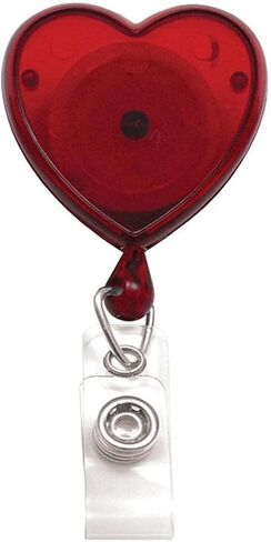 Specialist ID Heart Shaped Retractable Badge Reel with Rotating Swivel Spring Clip - Cute Heavy Duty Name Tag Reels for Nurses, Pediatrics, Teachers, EKG and More (White) in Kuwait