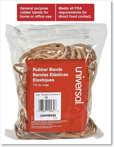 Universal UNV00432 0.04 in. Gauge Size 32 Rubber Bands - Beige (205/Pack) in Kuwait