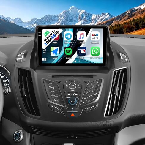 UNITOPSCI 2G+32G Android 13 ستيريو سيارة لسيارة Ford Kuga Escape 2013-2019 لاسلكي Apple CarPlay Android Auto Bluetooth Mirror Link 9 بوصة HD شاشة لمس GPS ملاحة WiFi FM/RDS SWC + ميكروفون كاميرا احتياطية in Saudi Arabia