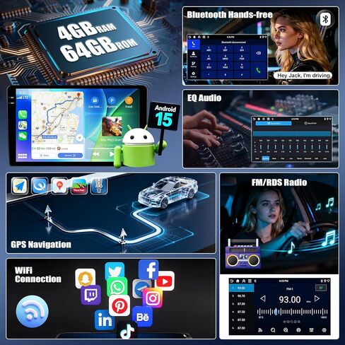 UNITOPSCI 2G+32G Android 13 ستيريو سيارة لسيارة Ford Kuga Escape 2013-2019 لاسلكي Apple CarPlay Android Auto Bluetooth Mirror Link 9 بوصة HD شاشة لمس GPS ملاحة WiFi FM/RDS SWC + ميكروفون كاميرا احتياطية in Saudi Arabia