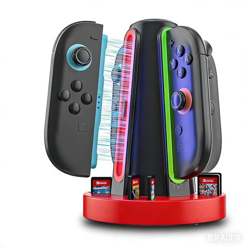 Switch 2 Controller Charging Dock, Fast USB-C Charging Station for Up to 4 Controllers, Space-Saving Magnetic Design with 360° LED Indicators & Smart Alerts in Saudi Arabia