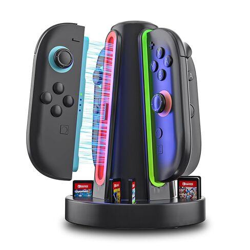 Switch 2 Controller Charging Dock, Fast USB-C Charging Station for Up to 4 Controllers, Space-Saving Magnetic Design with 360° LED Indicators & Smart Alerts in Kuwait