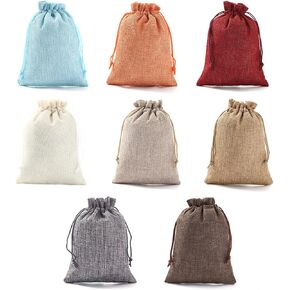 24 Burlap Bags with Drawstring Mixed Color Drawstring Gift Bag Jewelry Pouch Hessian Bags Burlap Sacks for Wedding Party Favors DIY Craft(5x7Inch) in Kuwait