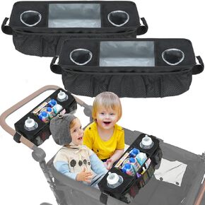 Snack Tray for Wonderfold Wagon, Snack Tray for Stroller with 2 Insulated Cup Holders, Stroller Snack Tray Compatible with Wonderfold Wagon W4 Series, Black, 1 Pack in Kuwait