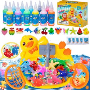 116PCS Magic Glow-in-The-Dark Gel Water Fairy Toy Kit - Aqua DIY Elf Set with 18 Sea Creature Molds, 100ml Gels, 20 Color Gels,Christmas Birthday Gift, Make Your Own Arts Crafts STEM Kit for Kid in Saudi Arabia