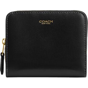 Coach Women's Polished Pebble Leather Billfold Wallet, B4/Black, One Size in Kuwait