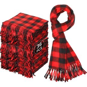 Chuarry 48 Pcs Christmas Buffalo Plaid Scarves Bulk Plaid Checked Winter Scarf For Men Women in Kuwait