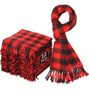 Chuarry 48 Pcs Christmas Buffalo Plaid Scarves Bulk Plaid Checked Winter Scarf For Men Women in Saudi Arabia