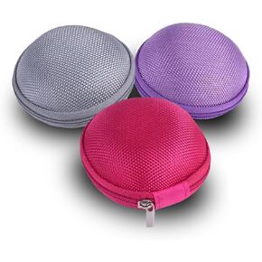 علبة أذن من 3 عبوات باللون الأزرق والرمادي والأسود - تخزين قشرة صلبة خفيفة الوزن ودائمة لسماعات الأذن وسماعات الرأس والكابلات - مثالية للسفر والمدرسة والاستخدام اليومي in Kuwait