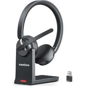 Wireless Headset with Mic for Work, Bluetooth 5.3 Headset with AI Noise Cancelling Microphone & Call Reminder, Wireless Headphone with Voice Assistant for PC/Computer/Remote Work/Call Center/Zoom in Kuwait