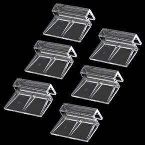 Sliverdew 6 PCS مقاطع غطاء حوض السمك ، 6 مم صافٍ صافٍ لغطاء أسماك الأسماك الغطاء المسمار المسمار الدعم لدعم المشابك لأعلى الزجاج بدون حوض ، غطاء خزان السمك البلاستيكي ، أغطية حوض السمك - للسماكة 8 ملم in Saudi Arabia