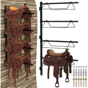 4 Tier Saddle Rack Wall Mount, Horse Saddle Rack for English & Western Saddles, Tack Storage, Pad, Accessories etc for Horses in Kuwait