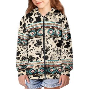 Suobstales Full-Zip Hoodie for Kids Girls Hooded Sweatshirt Long Sleeve Jacket Fall Outwear Coat With Pockets in Kuwait