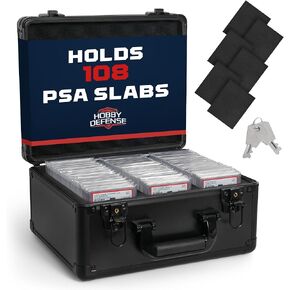 Graded Card Case, 3 Row with Key Lock, PSA Slab Case for Graded Cards, Trading Storage Box- Black in Kuwait