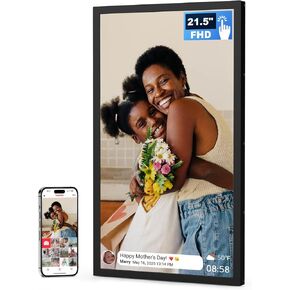 32 Inch FHD Extra Large Digital Picture Frame Touchscreen, 64GB FHD IPS WiFi Digital Photo Frame Remote, Share Photo/Video via Apps, Email, Auto-Rotate, Black in Kuwait