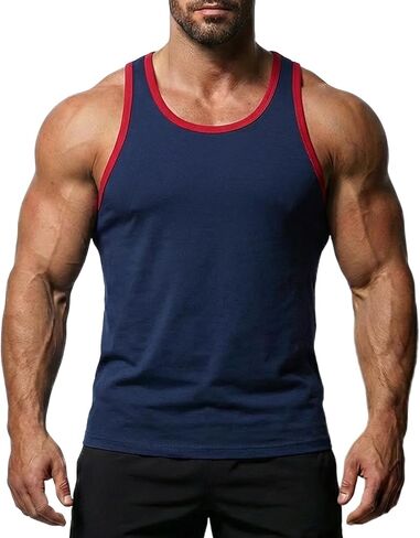 Magiftbox Mens Quick-Dry Workout Lightweight Stringer Training Singlet Athletic Muscle Tank Tops for Men T48 in Kuwait