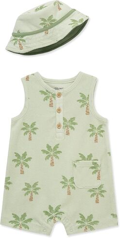 Little Me Clothes for Baby Boys' Terry Romper with Hat, 3 Months - 12 Months in Saudi Arabia