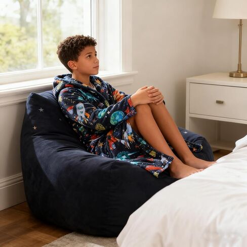 رداء uideazone للأولاد للأطفال بغطاء للرأس من الصوف الدافئ ملابس نوم ناعمة وغامضة من 7 إلى 14 سنة in Kuwait