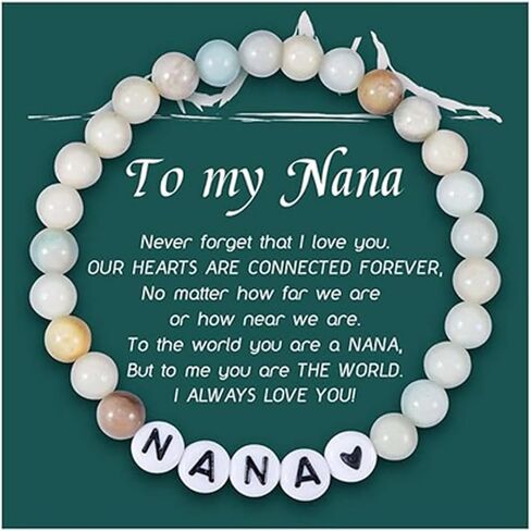 SUNSH Gifts for Mom Daughter Nana Grandma Sister Beaded Bracelet Natural Stone Blessing Bracelet on Mother's Day Birthday Gifts for Women in Kuwait