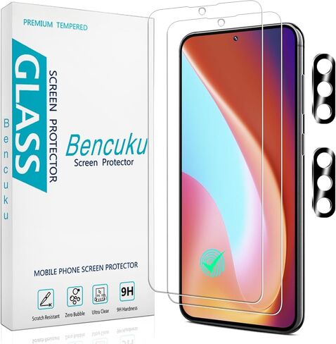 [2+2 Pack] Screen Protector for Samsung Galaxy S24 FE Tempered Glass with Camera Lens Protector, Anti Scratch, Bubble Free in Saudi Arabia