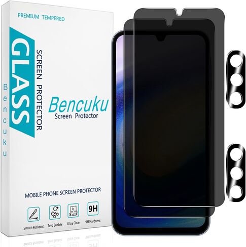 [2+2 Pack] Screen Protector for Samsung Galaxy S24 FE Tempered Glass with Camera Lens Protector, Anti Scratch, Bubble Free in Saudi Arabia