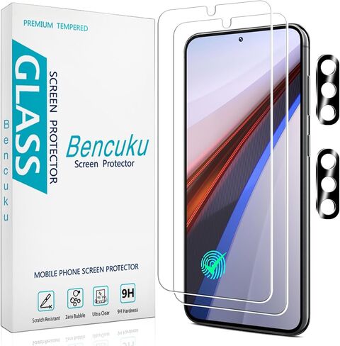 [2+2 Pack] Screen Protector for Samsung Galaxy S24 FE Tempered Glass with Camera Lens Protector, Anti Scratch, Bubble Free in Saudi Arabia