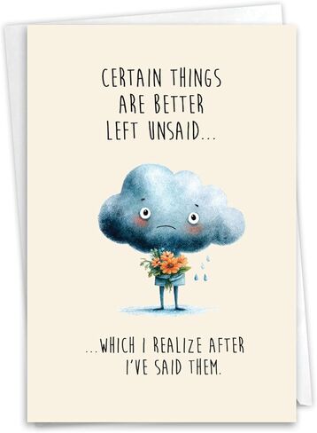 NobleWorks - I'm Sorry Greeting Card with Envelope - Funny Forgive Me Notecard - Terrible Mistake C7220SRG in Kuwait