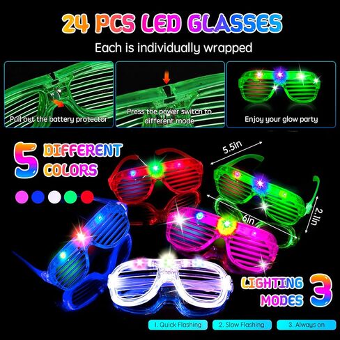 240pcs توهج في إمدادات الحفلات المظلمة ، حزمة الحفلات الحزبية السائبة ، 10pcs ، عصي توهج ، 10pcs نظارات LED ، حلقات تضيء 10 ٪ ، 10pcs LED إضاءة تململ الأساور الدوار ، in Kuwait